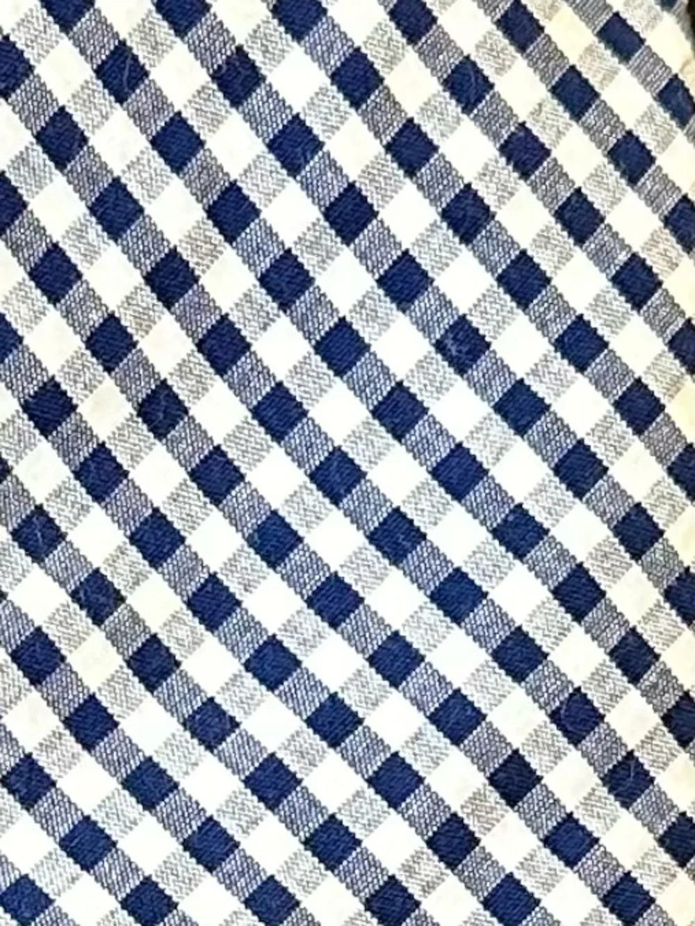 J.Crew Factory Navy Gingham Skinny Tie 2.5” Preppy Summer Cotton (Item 02182)